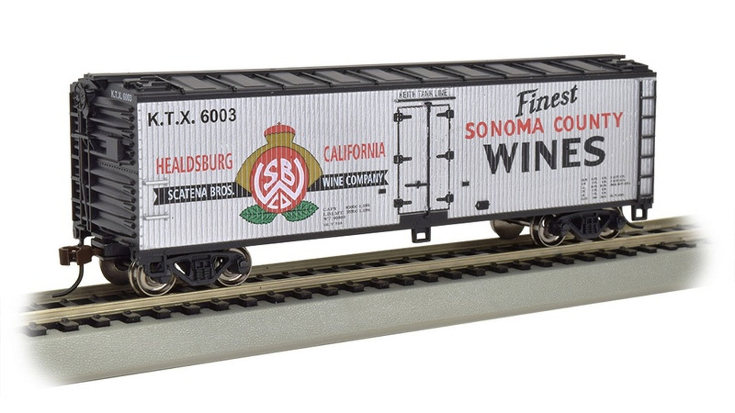 Bachmann 19808 Sonoma County Wines 40ft Wood side Refrig Box Car