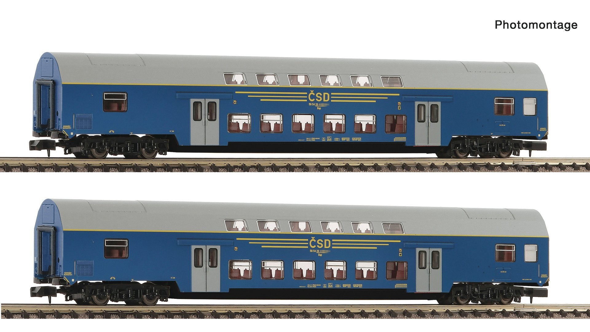 Fleischmann F6260092 2 piece set: Double-deck coaches, CSD – Micro