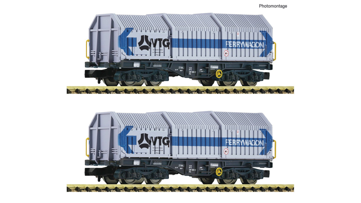 Fleischmann F6660080 2 piece set: Telescopic hood wagons, VTG