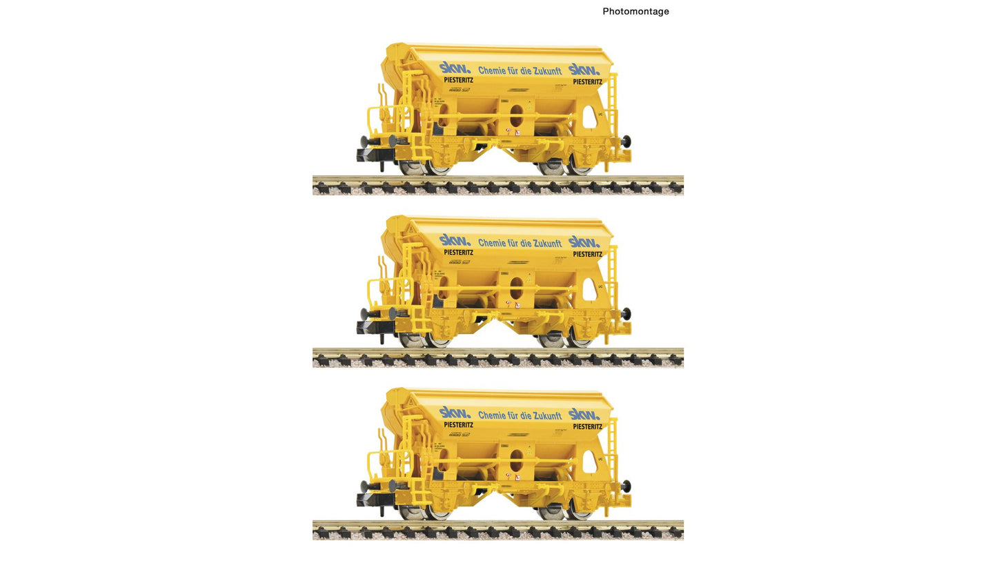 Fleischmann F6660172 3 piece set: "SKW Piesteritz" swivel roof wagons