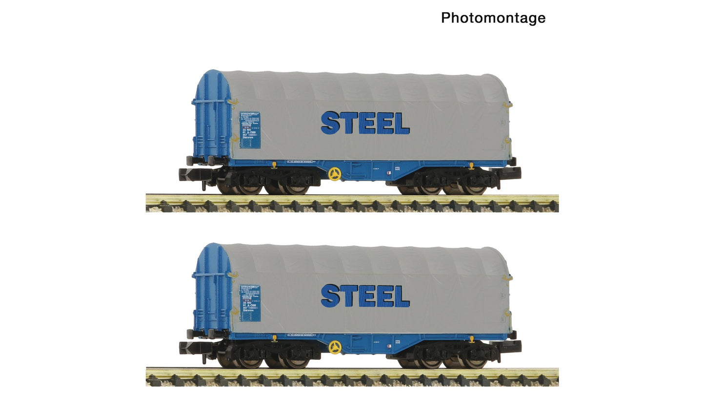 Fleischmann F6660173 2 piece set: Slide tarpaulin wagons, ÖBB
