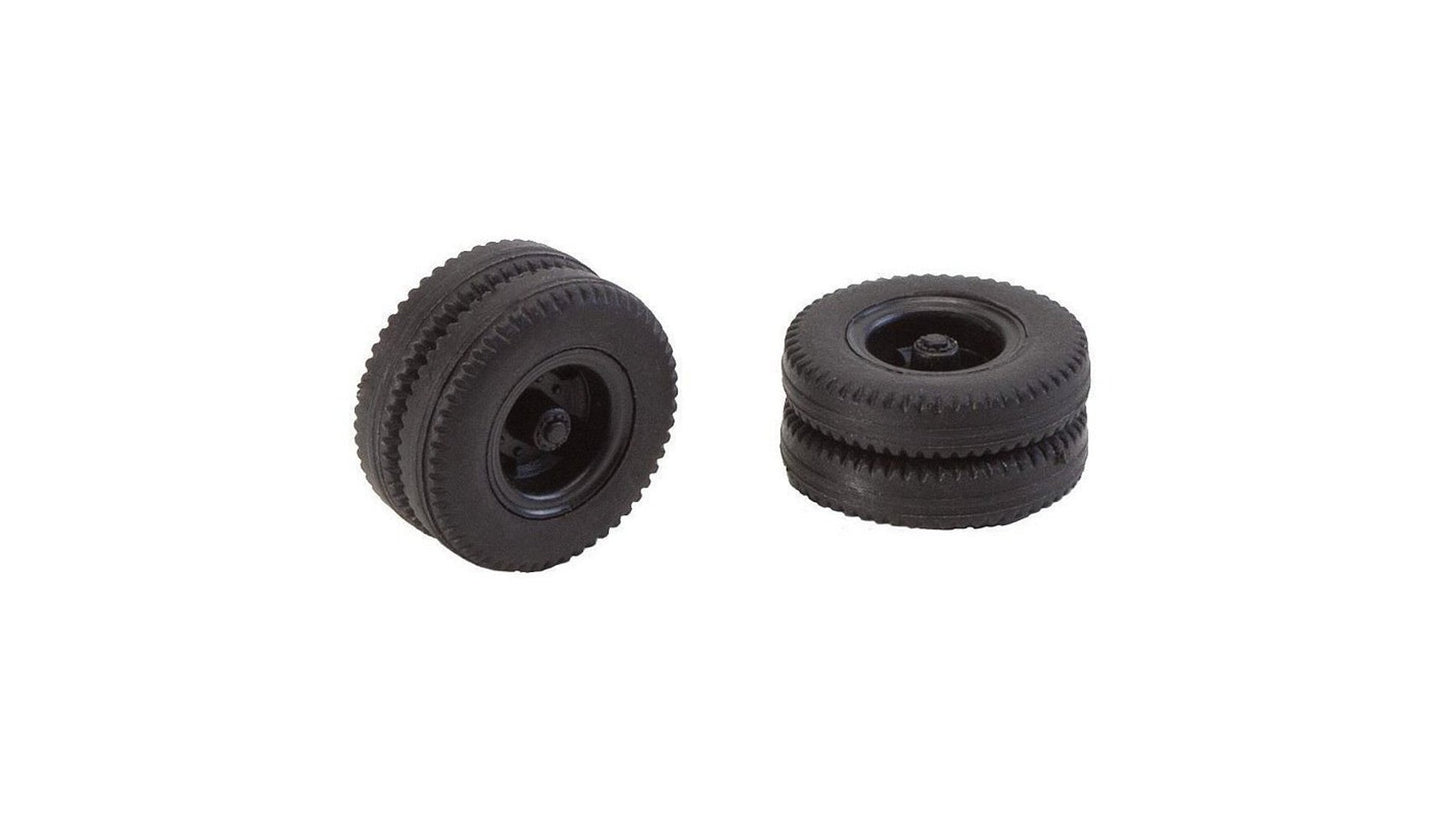 Faller 163102 2 wheels (twin tyres) tyres and classic lorry rims