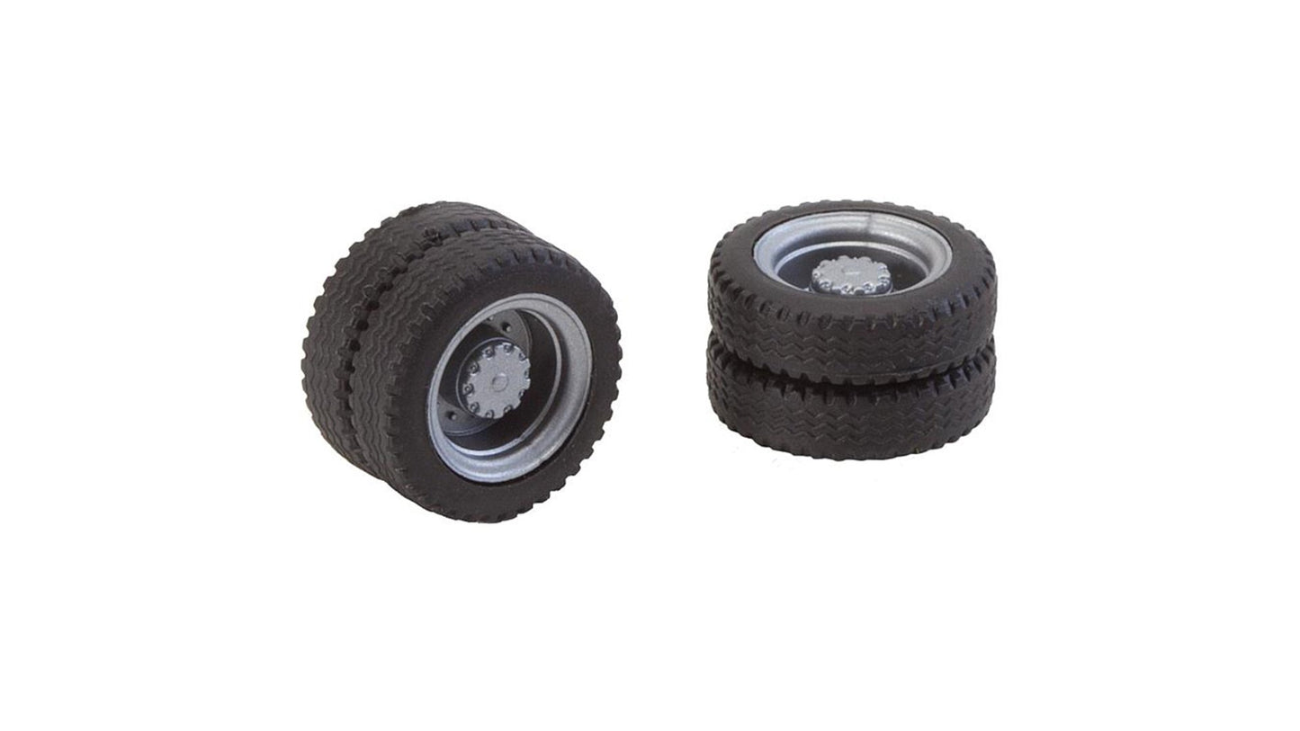 Faller 163103 2 wheels (twin tyres) NQ tyres and rims for lorries / various buses