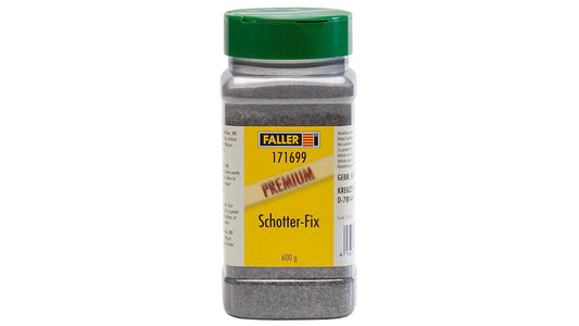Faller 171699 PREMIUM spread Gravel Fix, Natural material, medium grey, 600 g