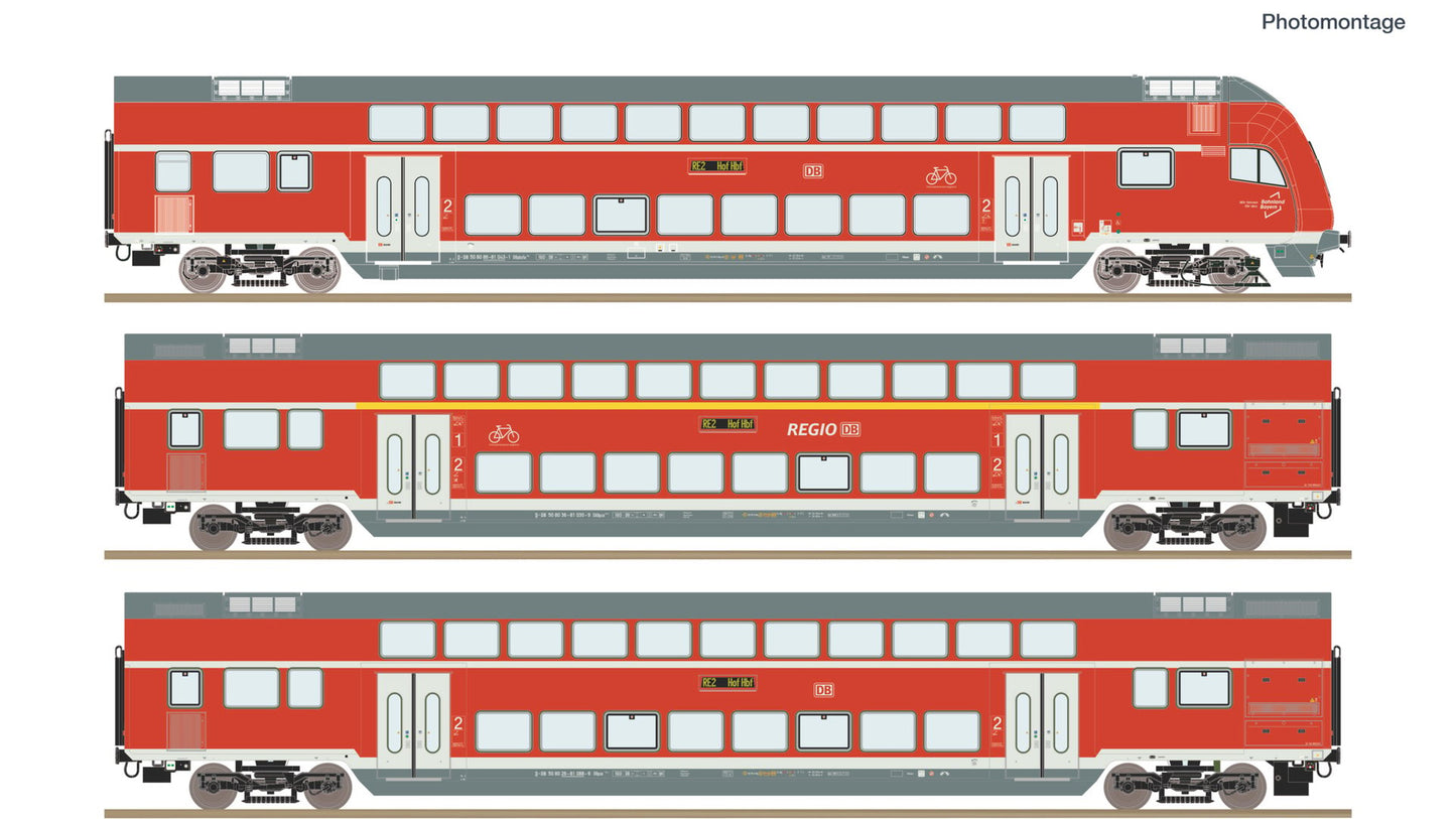 Roco R6220248 3 piece set: Double-deck coaches, DB AG