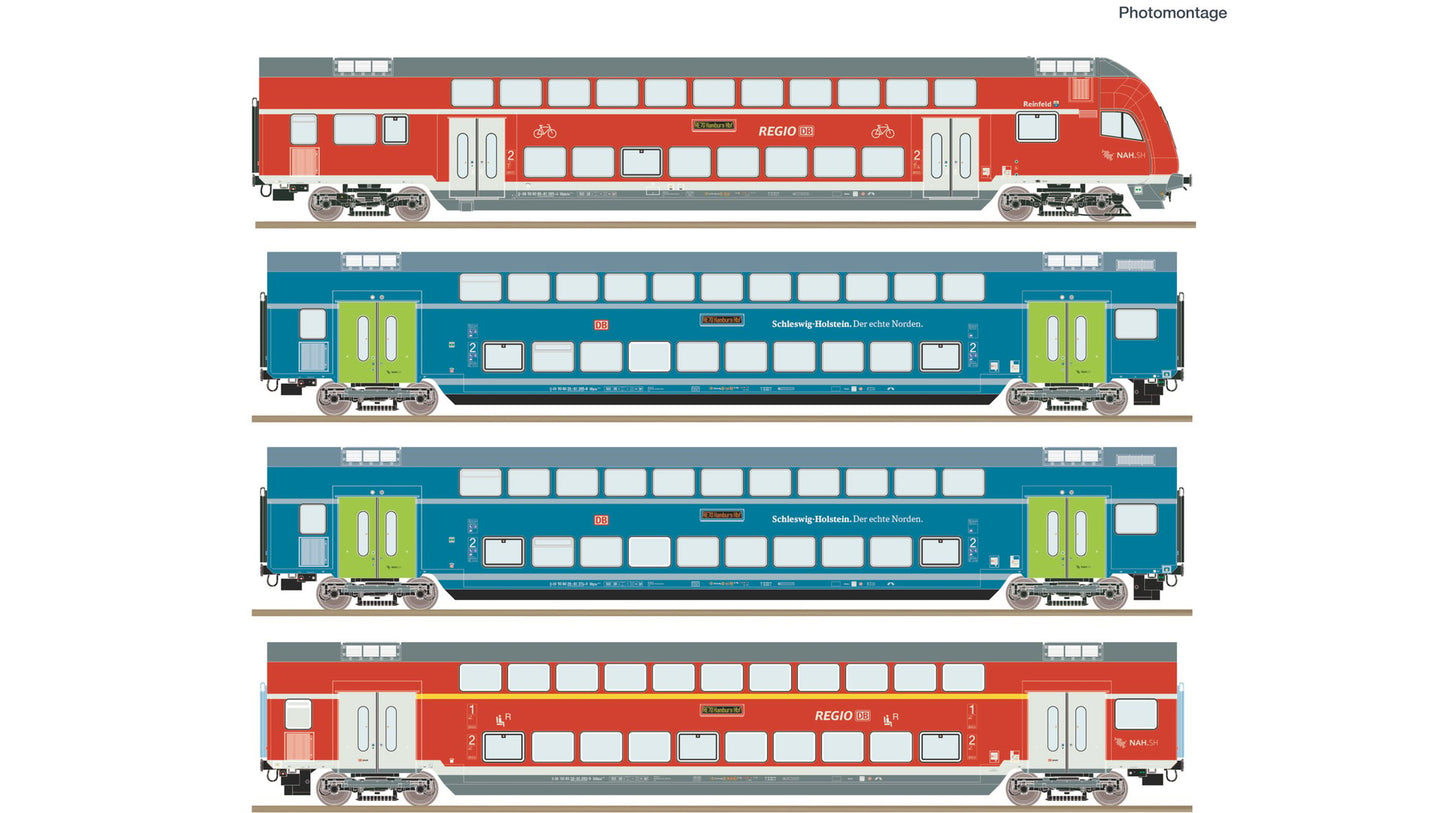Roco R6220250 4 piece set: Double-deck coaches, DB AG