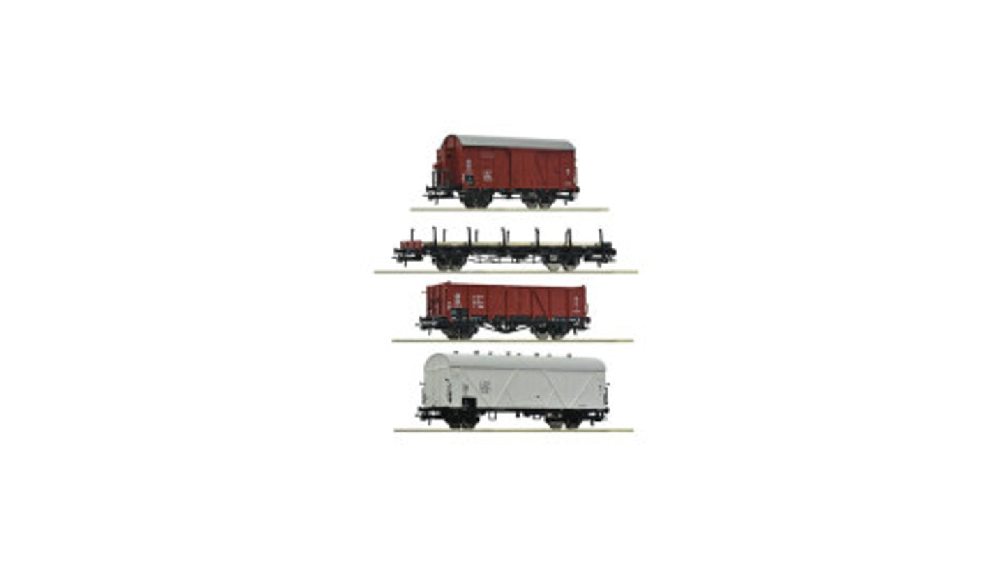 Roco 6600101 4 Piece Set Goods Wagons PKP