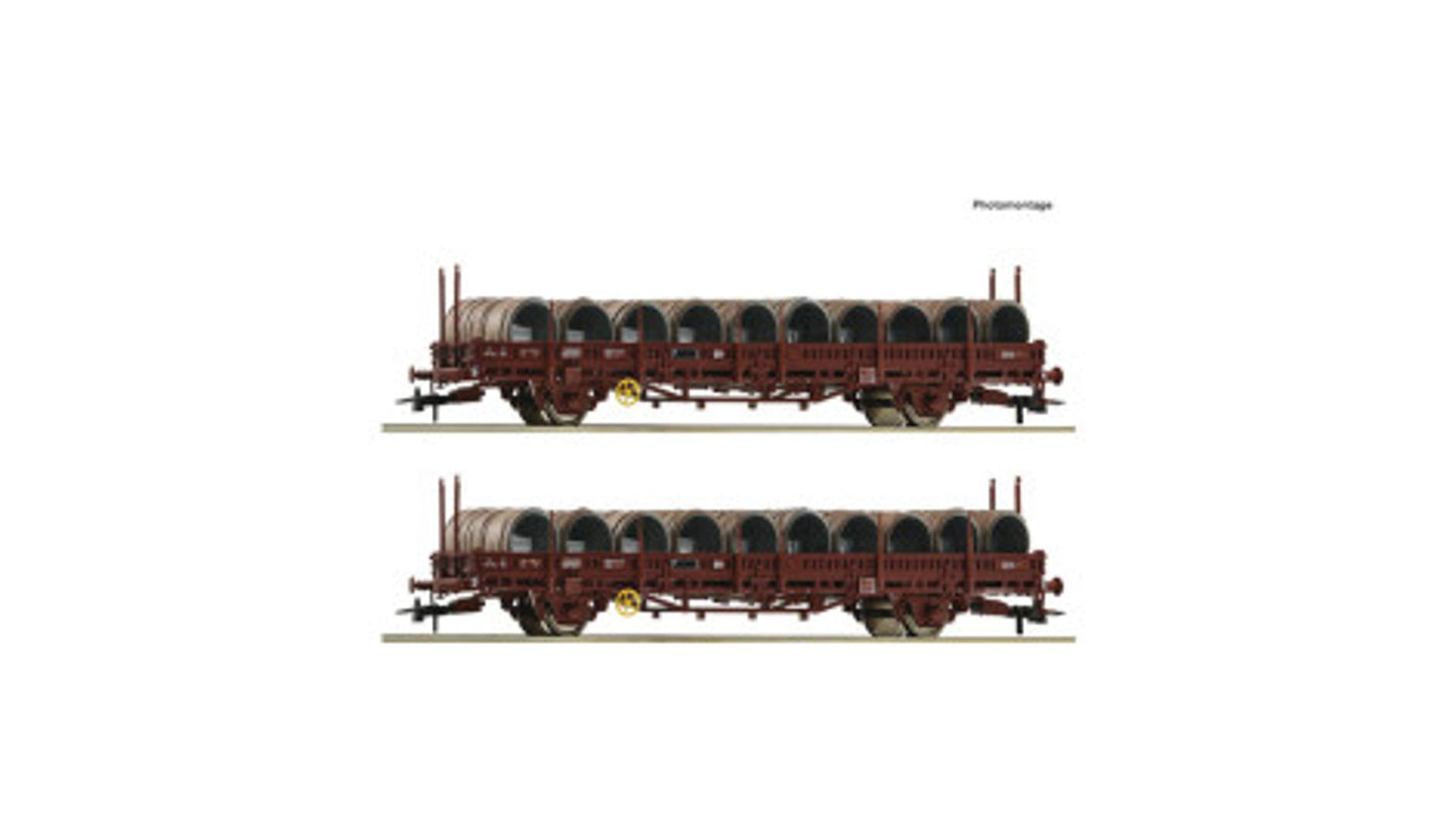 Roco 6600119 2 Piece Set Swivel Stake Wagons SNCF DC