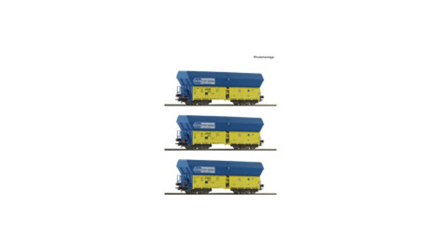 Roco 6600136 3 Piece Set Self Unloading Hopper Wagons PKP DC