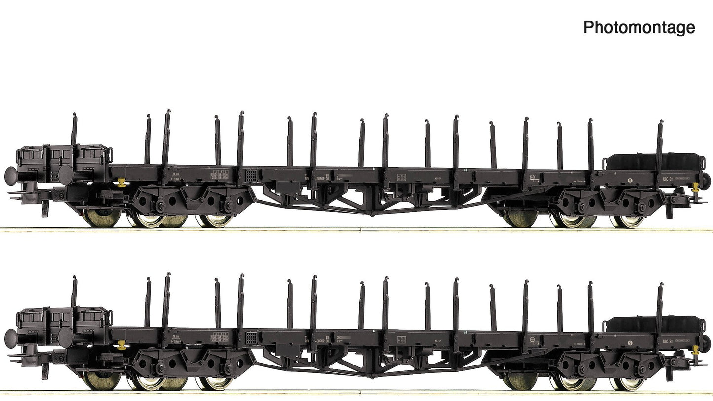 Roco R6600142 2 piece set: Stanchion wagons, DB