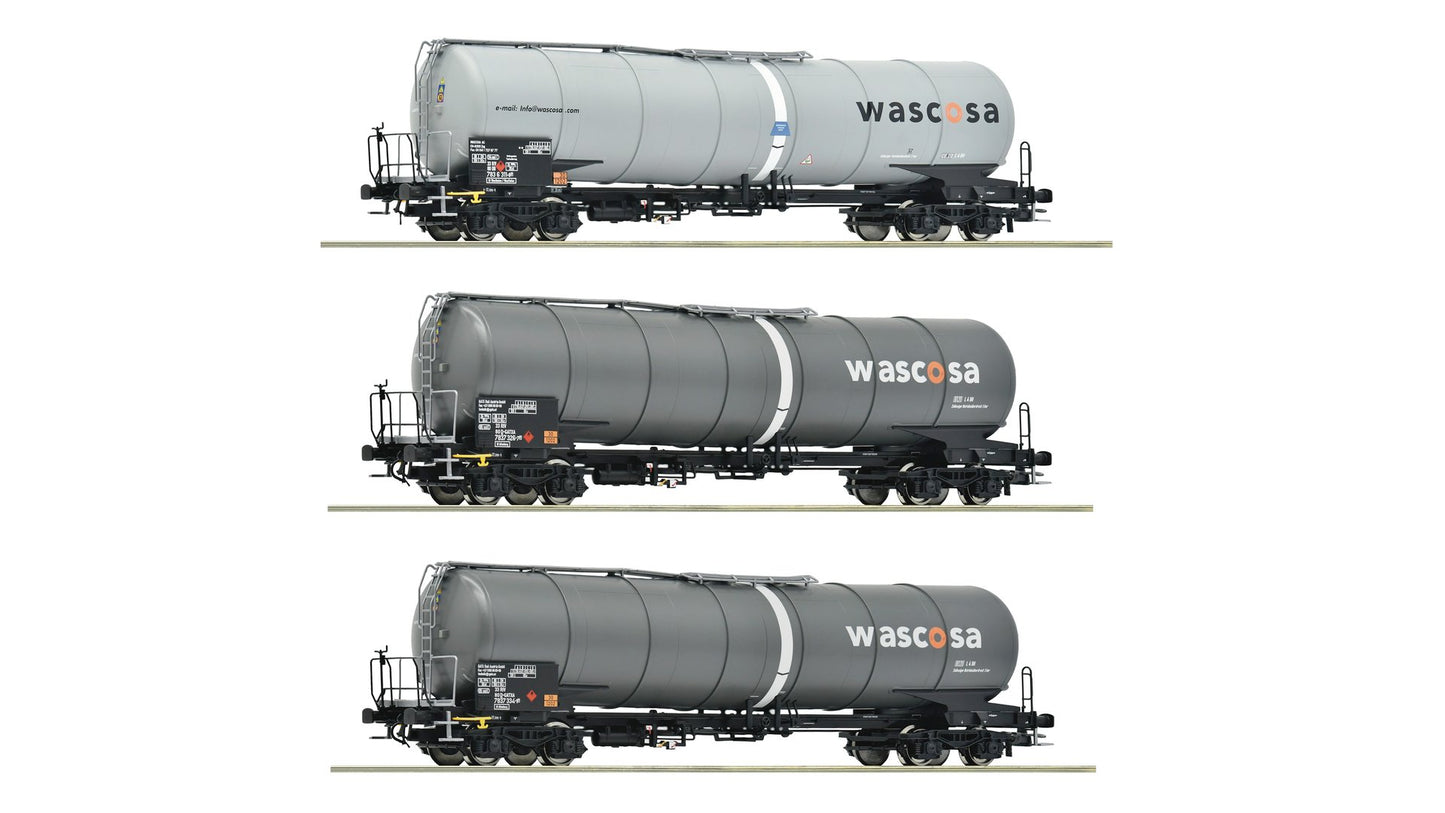 Roco 6600143 3 Piece Set Tank Wagons Wascosa DC