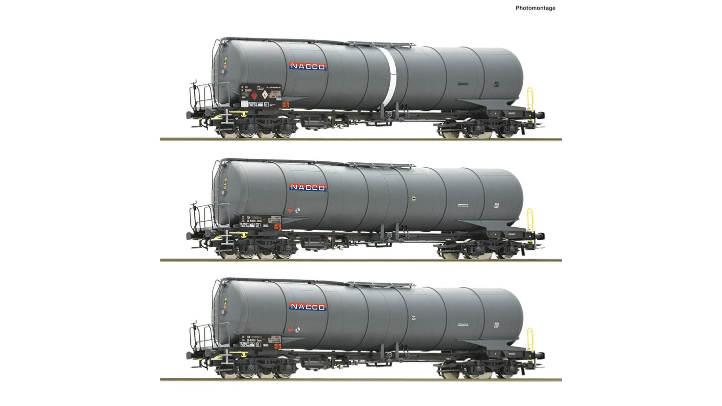Roco R6600197 3 piece set: Tank wagons, NACCO