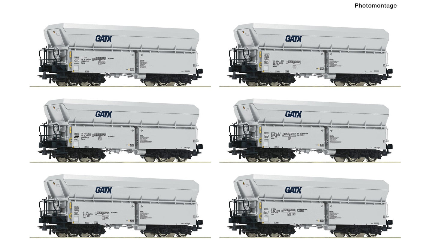 Roco R6600220 6 piece set: Self-unloading hopper wagons, GATX