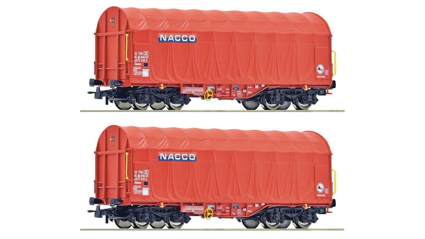 Roco R6600226 2 piece set: Sliding tarpaulin wagons, NACCO