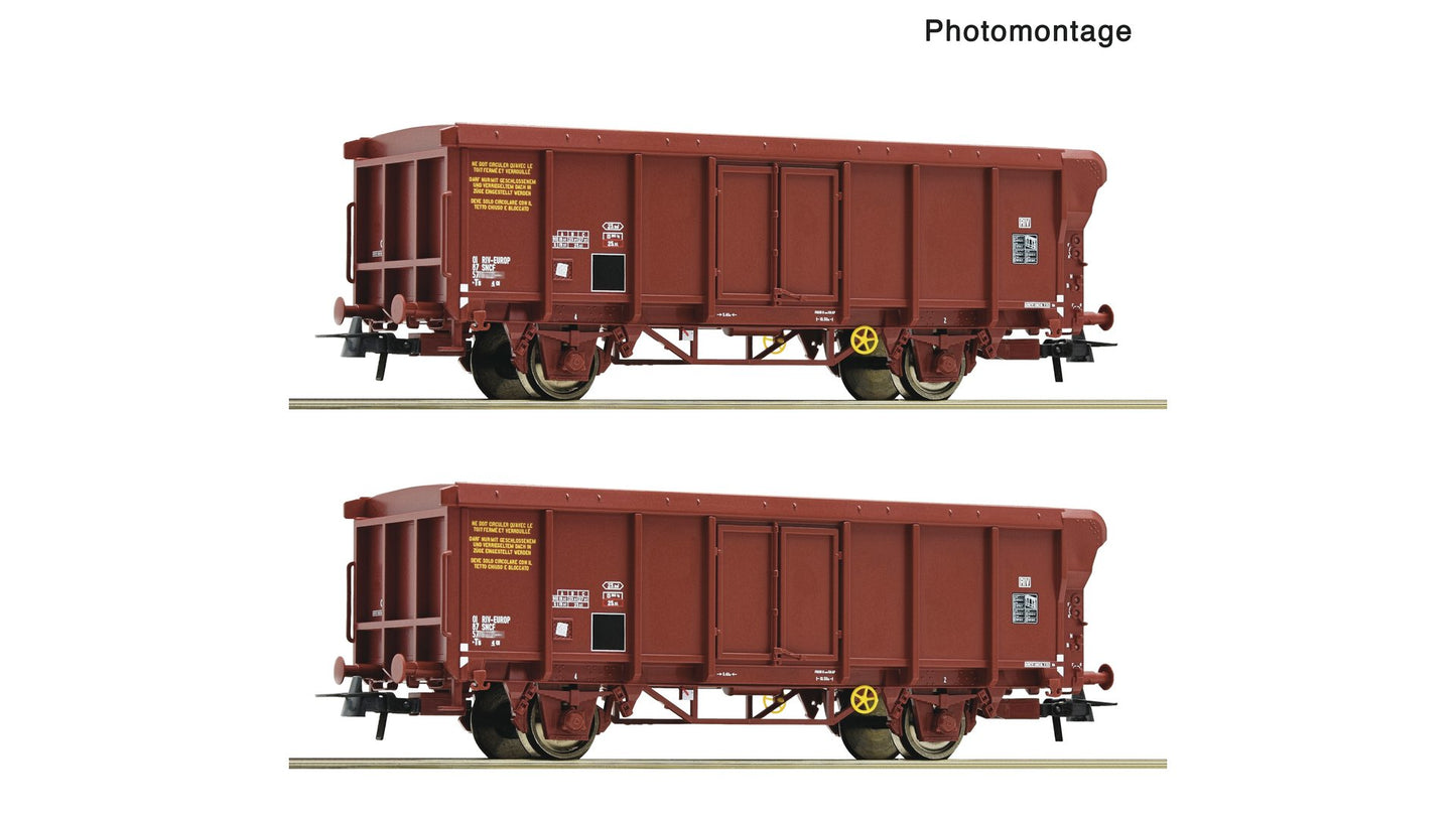 Roco R6600251 2 piece set: Roll-roof wagons, SNCF