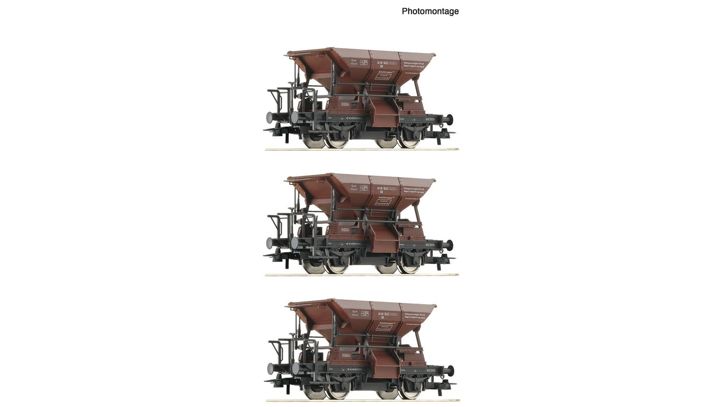 Roco R6600269 3 piece set: Talbot ballast hopper wagons, DB