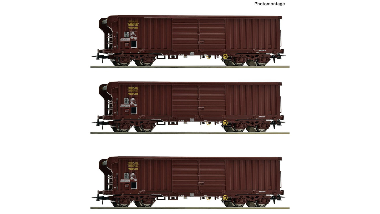 Roco R6600285 3 piece set: Rolling roof wagon, SNCF