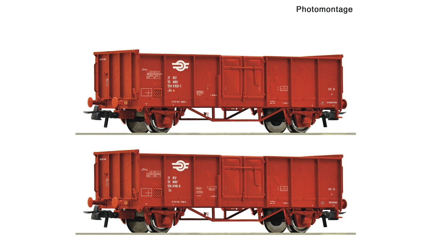 Roco R6600301 2 piece set: Open goods wagons, MAV