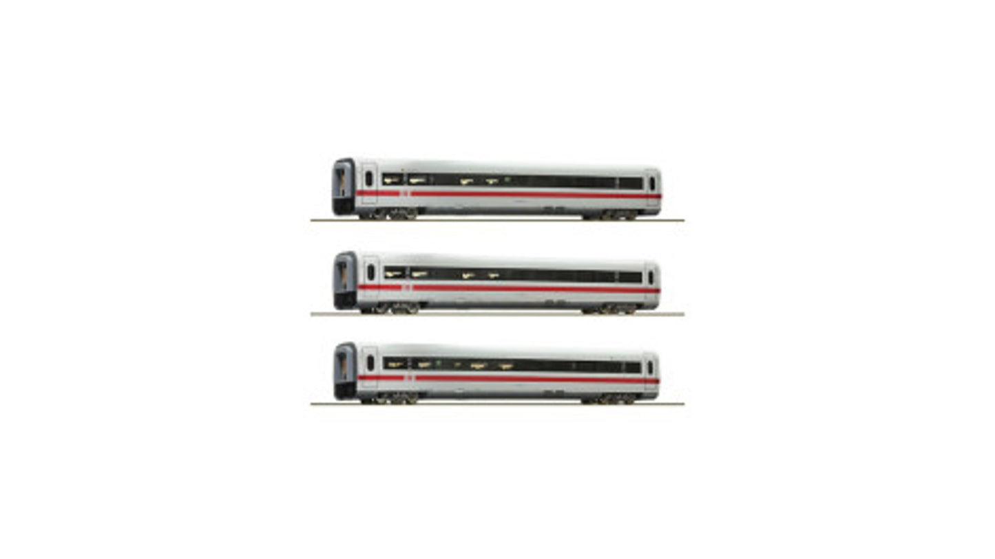 Roco 74029 3 piece set 2 Intermediate coaches ICE 1 DB AG