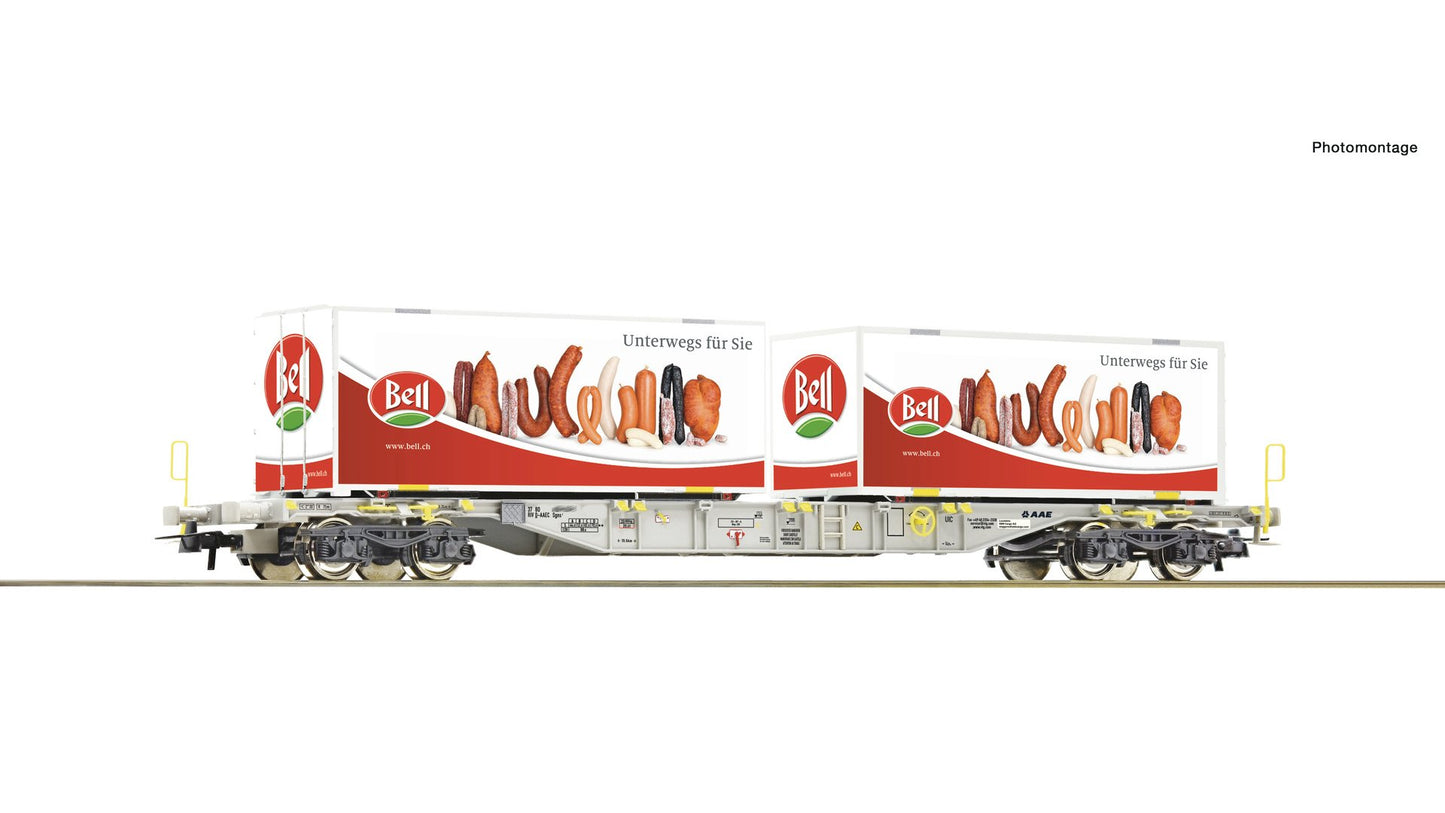 Roco 76948 Container Carrier Wagon + Bell Containers