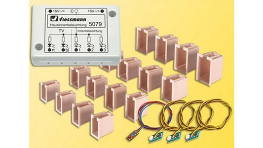 Viessmann 5079 HO LED House Interior Lighting with TV Simulation