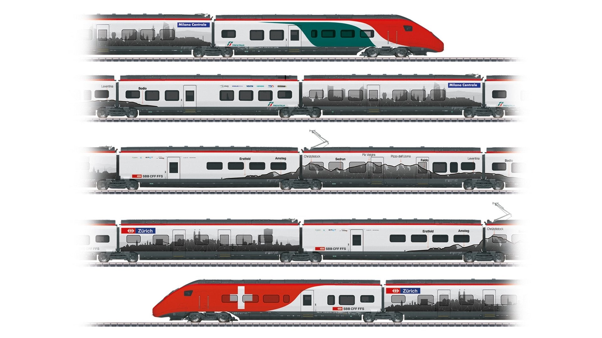 Marklin 39811 Class RABe 501 Giruno High Speed Rail Car Train