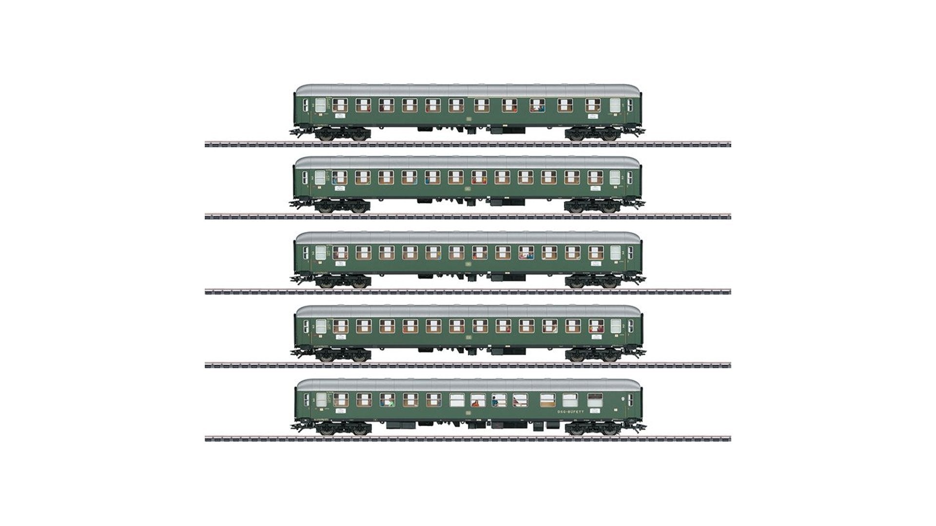 Marklin 43935 D96 Isar Rhone Express Train Passenger Car Set 1
