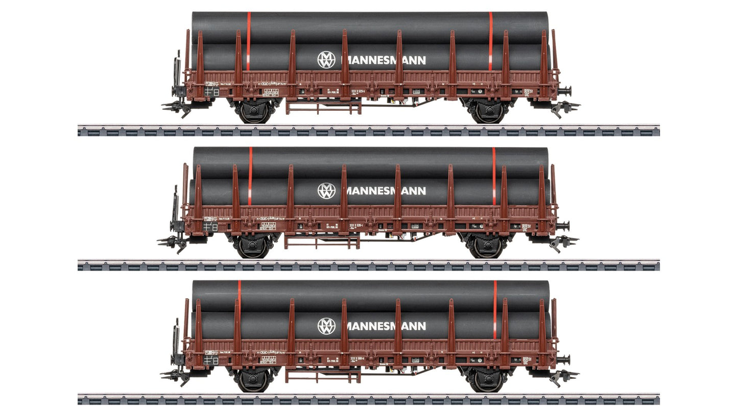 Marklin 46563 Stake Car Set 1 Loaded with Steel Pipes