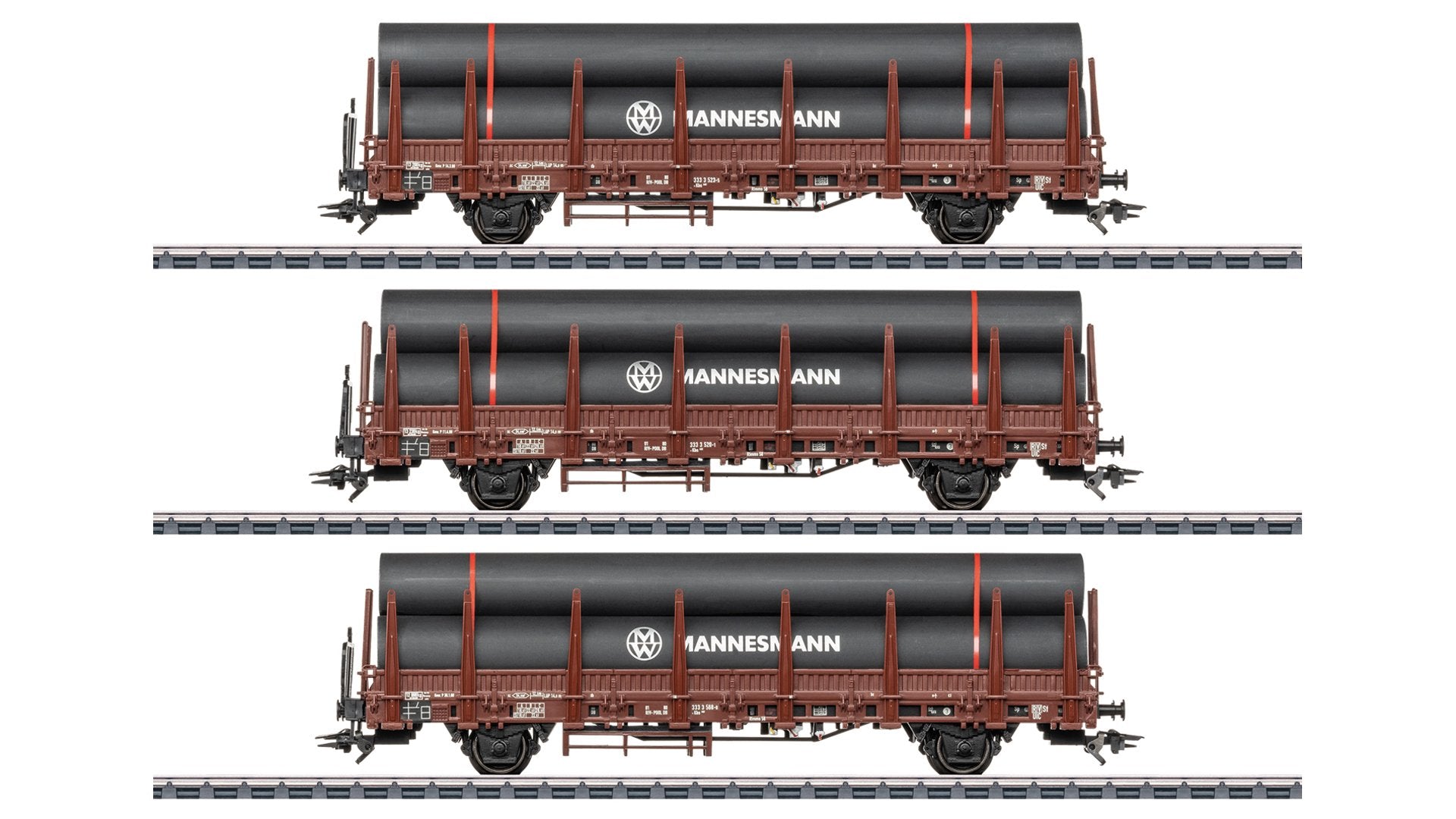 Marklin 46563 Stake Car Set 1 Loaded with Steel Pipes