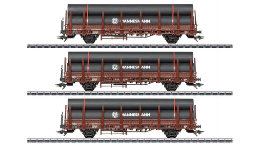 Marklin 46563 Stake Car Set 1 Loaded with Steel Pipes