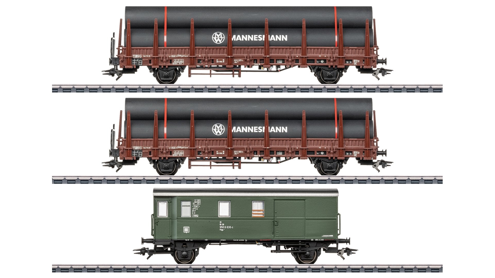 Marklin 46569 Stake Car Set 2 Loaded with Steel Pipes