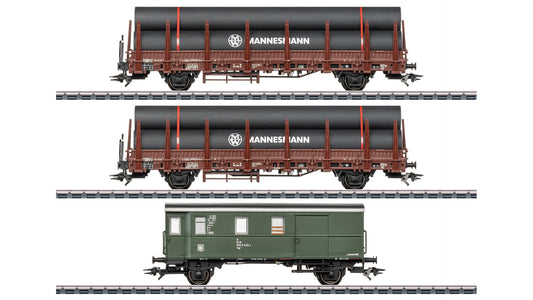 Marklin 46569 Stake Car Set 2 Loaded with Steel Pipes
