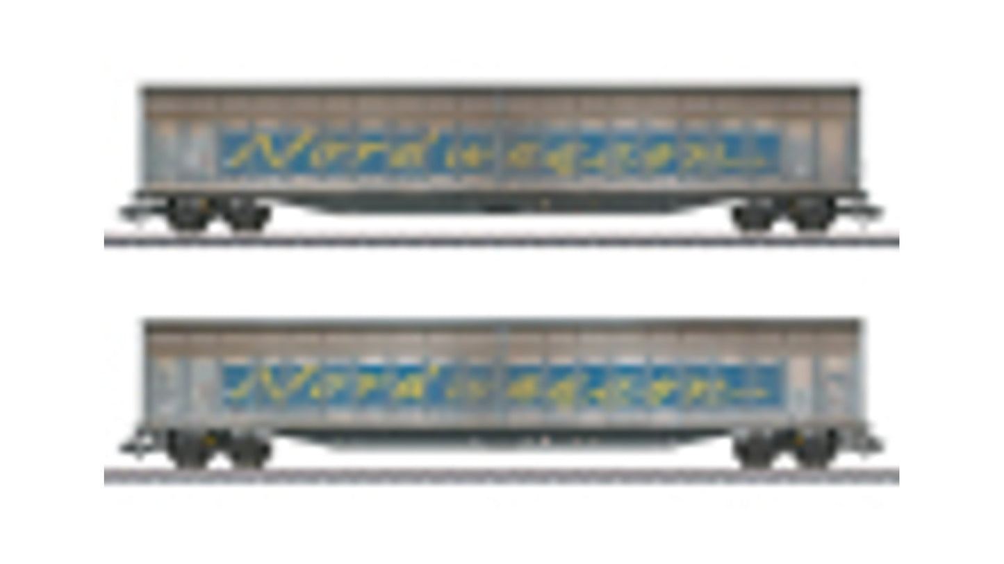Marklin 48065 Transwaggon Sliding Wall Boxcar Set