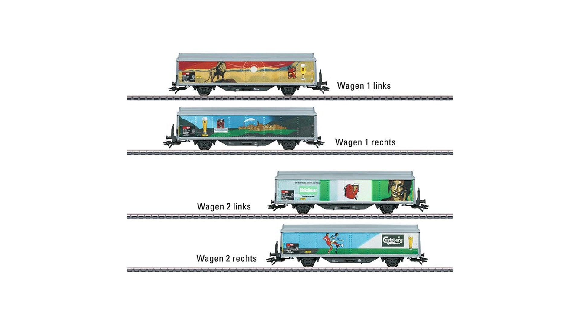 Marklin 48342 Sliding Wall Boxcar Set