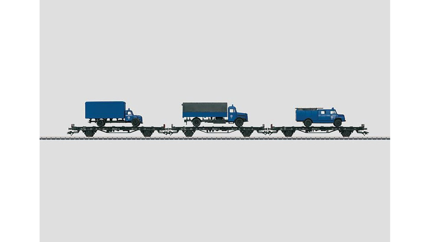 Marklin 48724 THW Flat Car Set