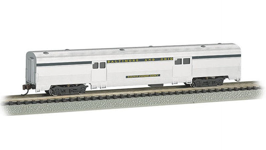 Bachmann 14653 BO Silver With Blue Stripe 72 Ft 2-door Baggage Car