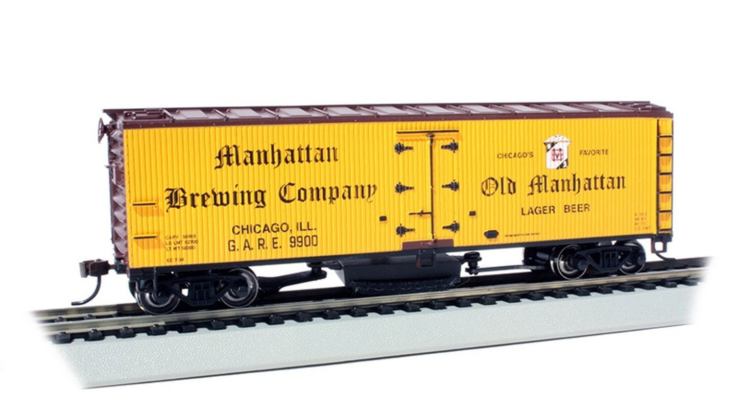 Bachmann 16334 Manhattan Brewing Co Track Cleaning 40ft Wood Side Reefer