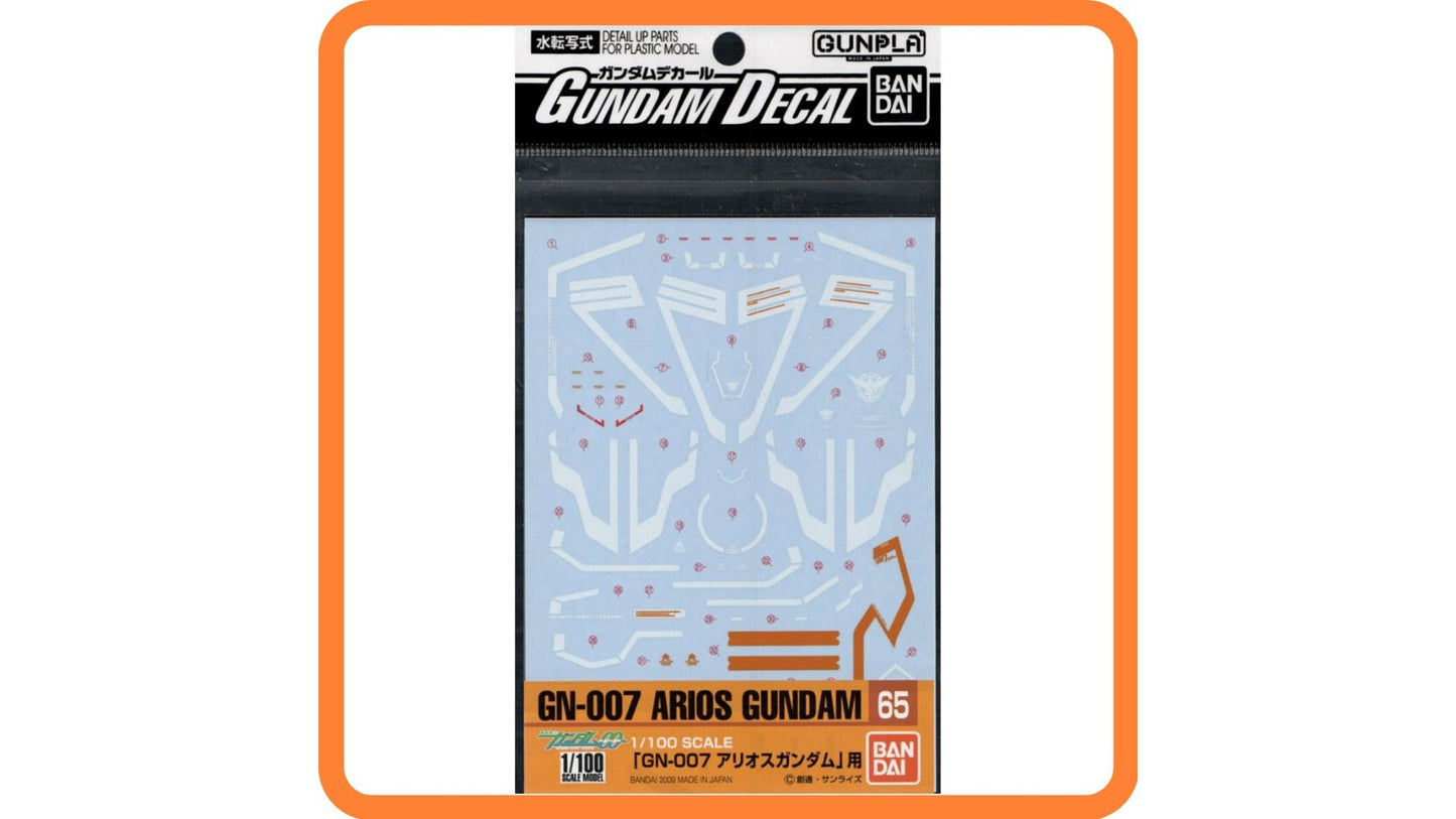 Bandai 158468 Arios Gundam Decals No 65 00 1/100 GN-007
