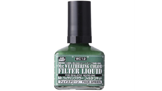 Bandai WC12 Mr Weathering Color Filter Liquid Face Green