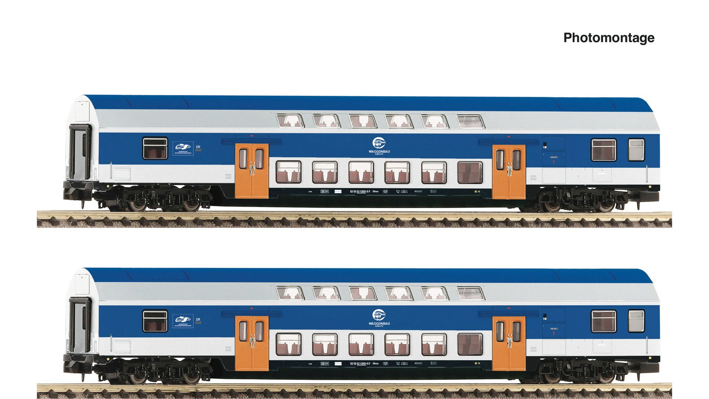 Fleischmann F6260094 2 piece set: Double-deck coaches, VEB