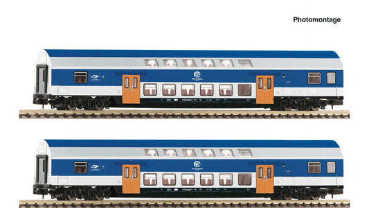 Fleischmann F6260094 2 piece set: Double-deck coaches, VEB