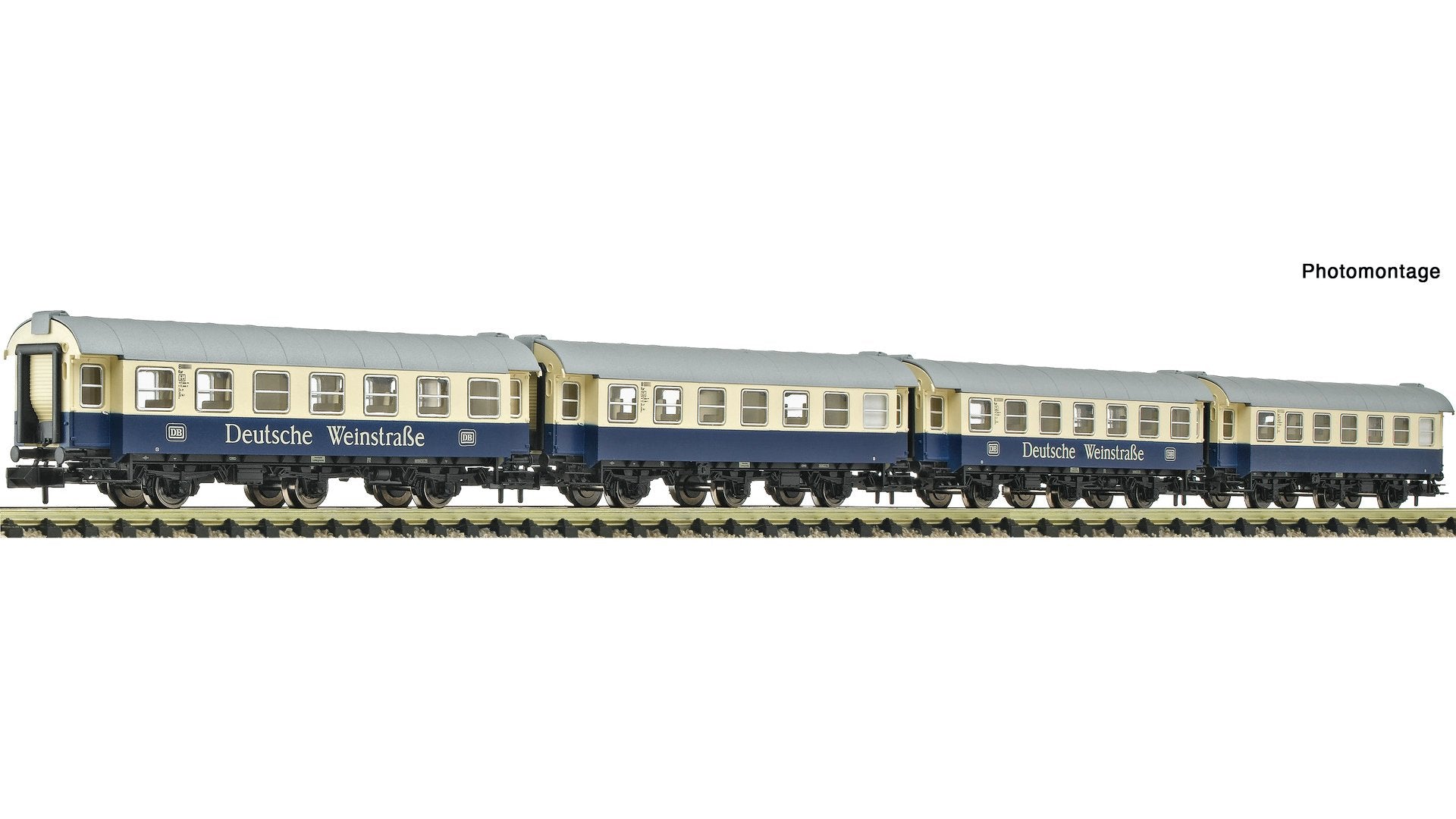 Fleischmann F6260098 4 piece set: "Deutsche Weinstraße" coaches, DB