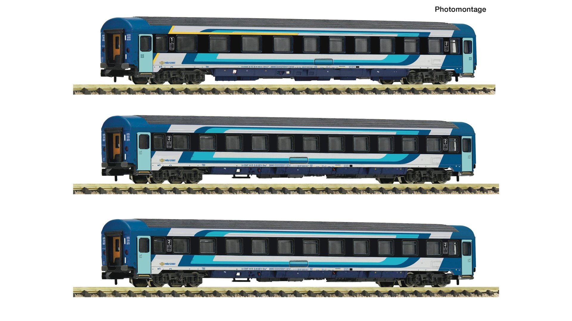 Fleischmann F6260104 3 piece set: Eurofima coaches, MAV