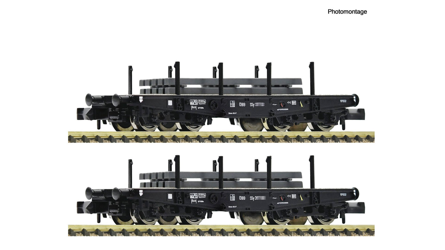 Fleischmann F6660134 2 piece set: Heavy-duty flat wagons, ÖBB