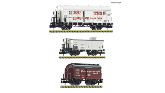 Fleischmann F6660148 3 piece set: Covered goods wagons, DRB