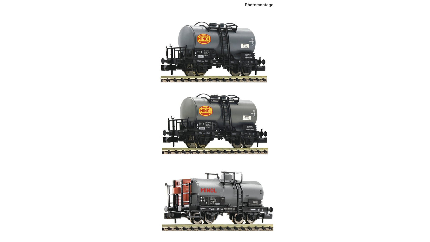 Fleischmann F6660152 3 piece set: Tank wagons, DR