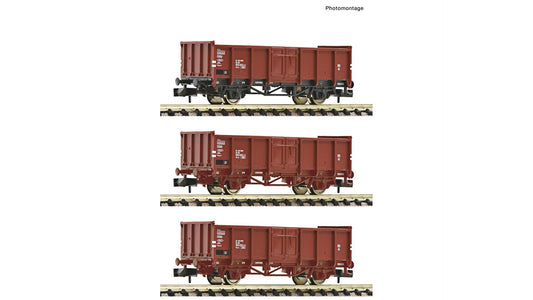 Fleischmann F6660156 3 piece set: Open goods wagons, DR