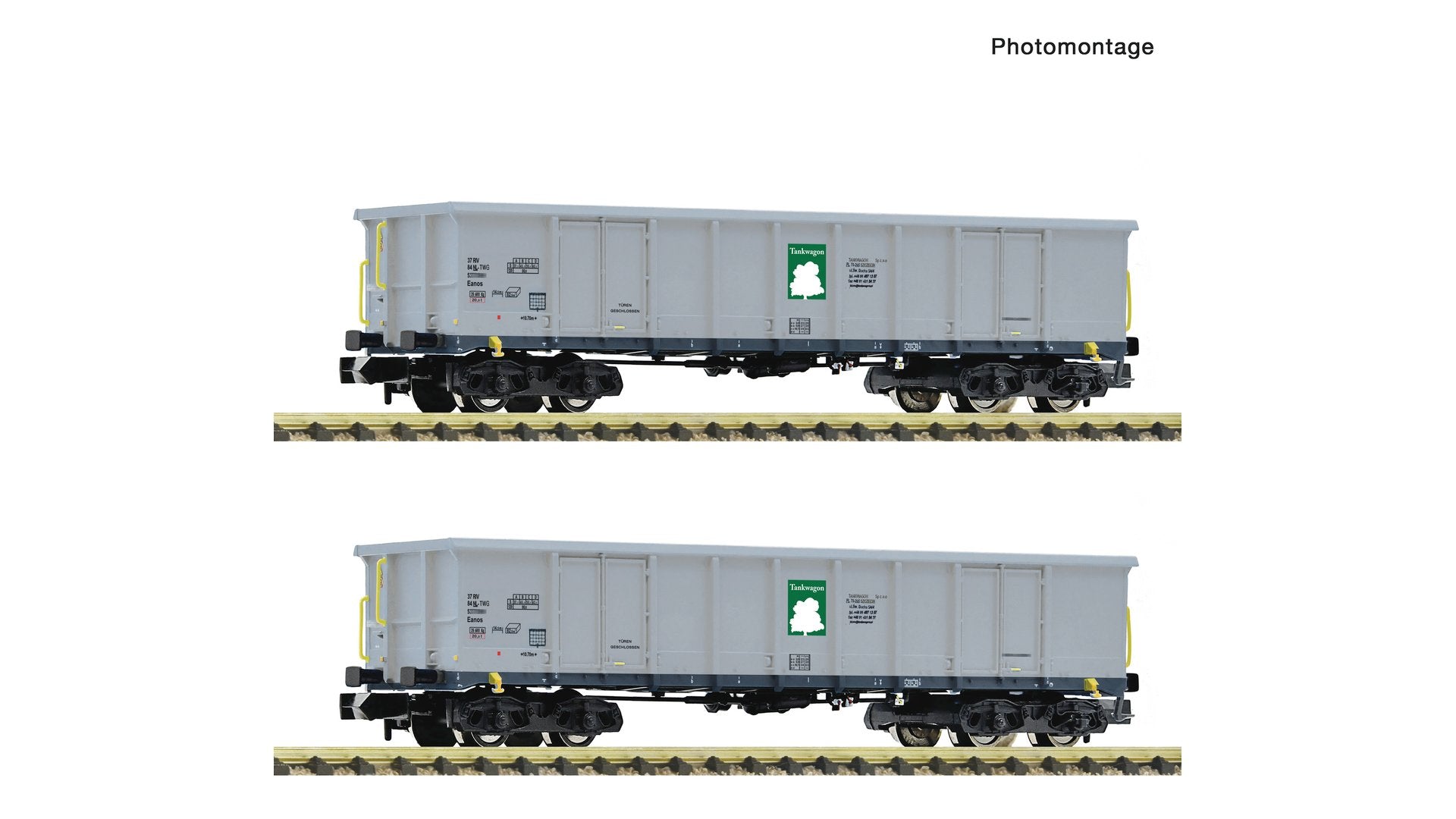 Fleischmann F6660160 2 piece set: Open goods wagons, Tankwagon
