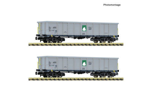 Fleischmann F6660160 2 piece set: Open goods wagons, Tankwagon