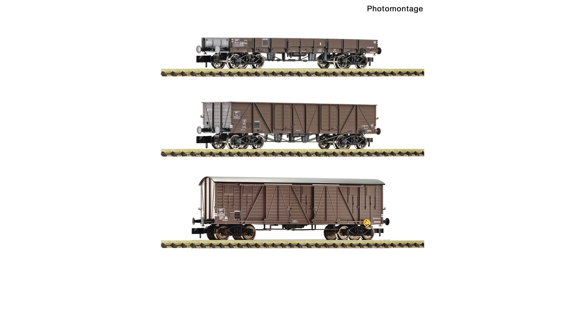 Fleischmann F6660167 3 piece set: Goods wagons, SNCF